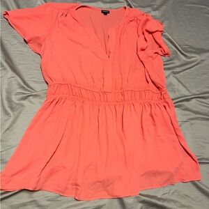 Torrid Coral Flutter Sleeve Blouse Relaxed Fit